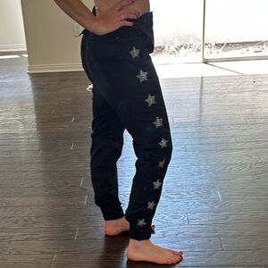 Black Orchid Black and Silver Stars Jogger Jeans